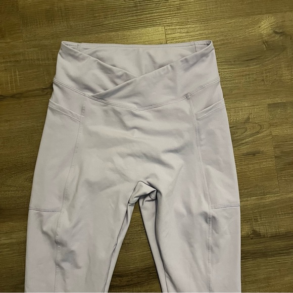 Dedication - Petite High Waist Wrap Over Leggings in Lilac - Picture 2 of 6